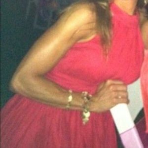 Flowy cute red halter dress